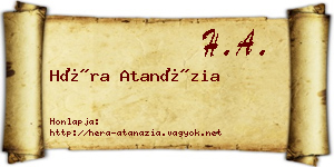 Héra Atanázia névjegykártya